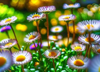 de belles marguerites dans un jardin