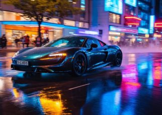 car in the rain