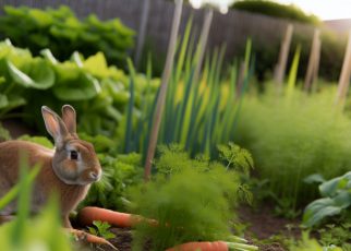 lapin dans potager