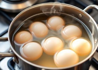 oeufs dans l'eau dans une casserole