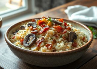 Salade tiède au riz, champignons, bacon et fromage : le plat réconfortant qui transforme vos restes